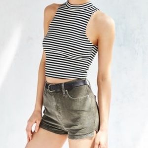 BDG High Rise Corduroy Short in Olive 28W